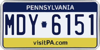 PA license plate MDY6151