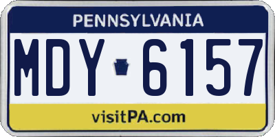 PA license plate MDY6157