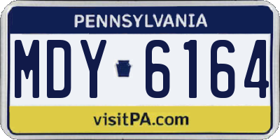 PA license plate MDY6164