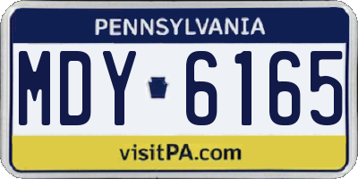 PA license plate MDY6165
