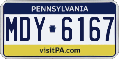 PA license plate MDY6167