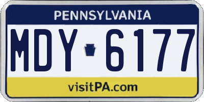 PA license plate MDY6177