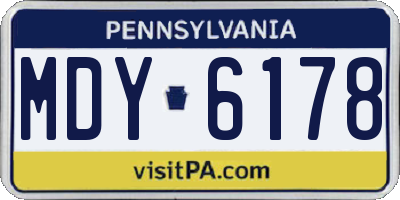 PA license plate MDY6178