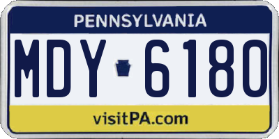 PA license plate MDY6180