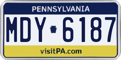 PA license plate MDY6187