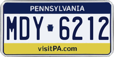 PA license plate MDY6212