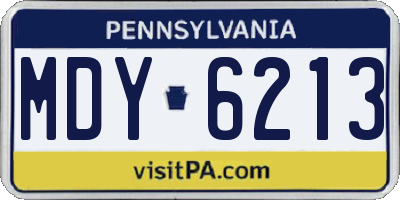 PA license plate MDY6213