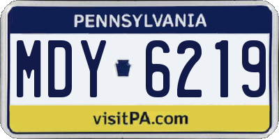 PA license plate MDY6219