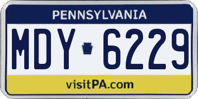 PA license plate MDY6229