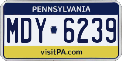 PA license plate MDY6239