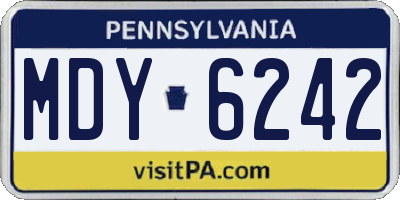 PA license plate MDY6242