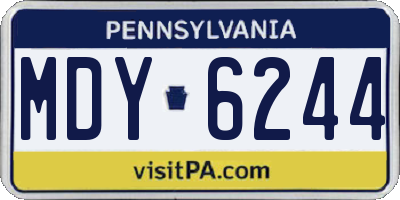 PA license plate MDY6244