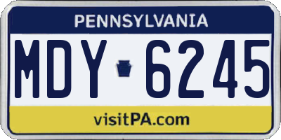 PA license plate MDY6245