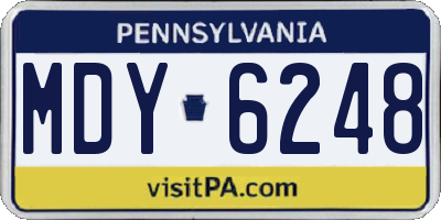 PA license plate MDY6248