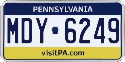 PA license plate MDY6249
