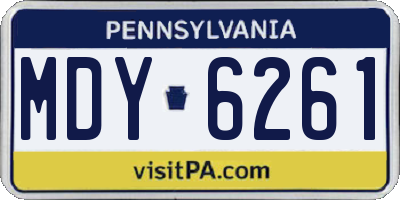 PA license plate MDY6261