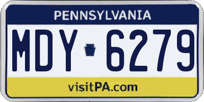 PA license plate MDY6279