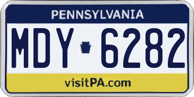 PA license plate MDY6282