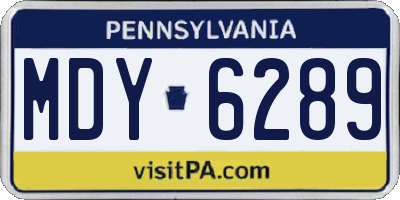 PA license plate MDY6289
