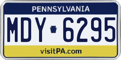 PA license plate MDY6295