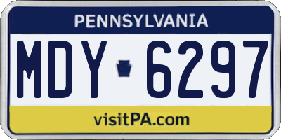 PA license plate MDY6297