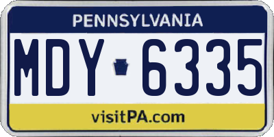 PA license plate MDY6335
