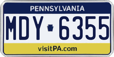 PA license plate MDY6355