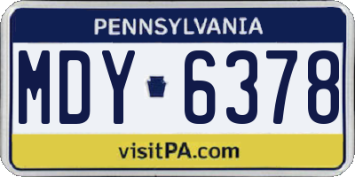 PA license plate MDY6378