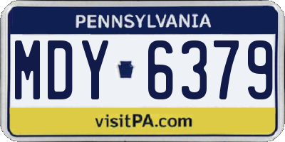 PA license plate MDY6379