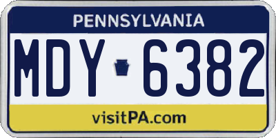 PA license plate MDY6382