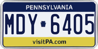 PA license plate MDY6405