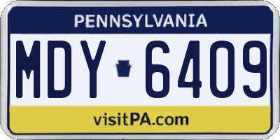 PA license plate MDY6409