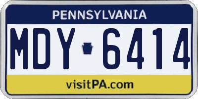 PA license plate MDY6414