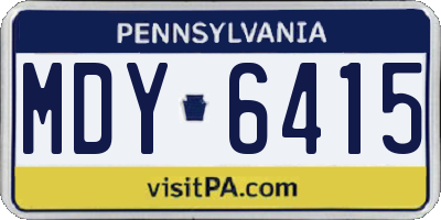 PA license plate MDY6415