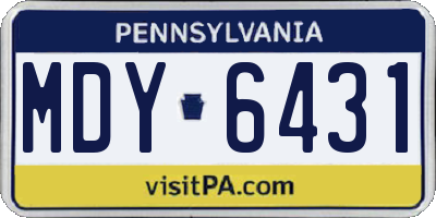 PA license plate MDY6431