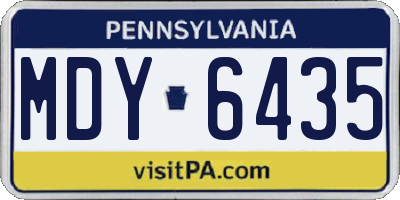 PA license plate MDY6435