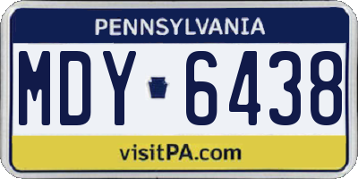 PA license plate MDY6438