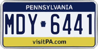 PA license plate MDY6441