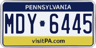 PA license plate MDY6445