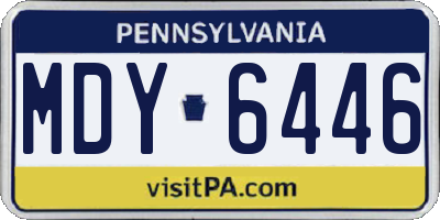 PA license plate MDY6446