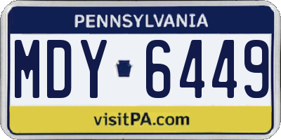 PA license plate MDY6449