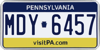 PA license plate MDY6457