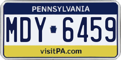 PA license plate MDY6459