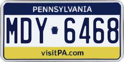 PA license plate MDY6468