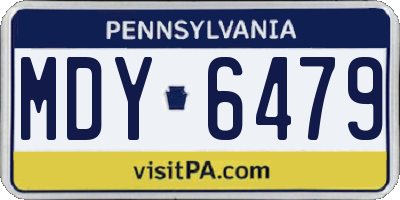PA license plate MDY6479