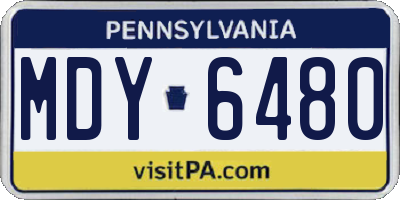 PA license plate MDY6480