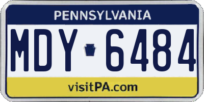 PA license plate MDY6484