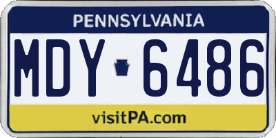 PA license plate MDY6486