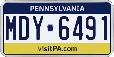 PA license plate MDY6491