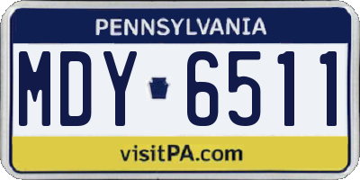 PA license plate MDY6511